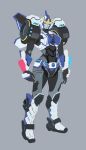  autobot black_sclera blue_eyes breasts colored_sclera exocet full_body grey_background highres large_breasts looking_at_viewer mecha open_hands parted_lips robot science_fiction solo standing strongarm_(transformers) transformers transformers:_robots_in_disguise_(2015) v-fin 