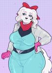  anthro bird_dog blue_eyes bodysuit bow_ribbon canid canine canis claws clothing domestic_dog fay_spaniel female flight_jacket flight_suit gloves handwear hi_res hunting_dog jacket mammal microphone nintendo scarfs skinsuit slightly_chubby solo spaniel star_fox szaris tight_clothing topwear 