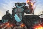  abs anthro balls big_penis cobra destruction dragon erection genitals hi_res kai&#039;nek_(pyronite) macro male muscular muscular_anthro muscular_male nude penis reptile scalie snake solo toddwolf train vehicle vein veiny_penis 