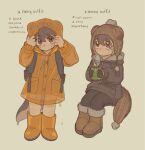  animal_humanoid clothing coat english_text female gorarati hi_res humanoid mammal mammal_humanoid mustelid mustelid_humanoid otter otter_humanoid raincoat solo text topwear 