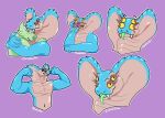  blue_body blue_scales blush cobra embrace flexing green_tongue hi_res hug reptile scales scalie snake spiral_eyes sticker sticker_pack telegram telegram_sticker tongue 