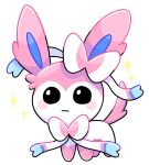  all_fours black_eyes blush closed_mouth cosplay creature full_body looking_at_viewer meme ninfiavee no_humans pink_fur pokemon pokemon_(anime) pokemon_xy_(anime) simple_background sylveon sylveon_(cosplay) tbh_creature_(meme) very_big_eyes white_background white_fur 