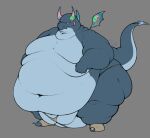  anthro clothing dragon footwear fupa gargoyle gervil_(taniwah) hi_res male obese obese_male overweight overweight_male socks solo taniwah thong torn_clothing torn_footwear torn_socks underwear wings 