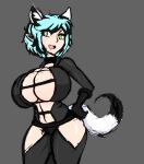  absurd_res animal_humanoid big_breasts blue_hair breast_squish breasts canid canid_humanoid canine canine_humanoid cel_shading curvy_figure elphy_(kinathefox) female green_eyes hair hi_res humanoid humanoid_pointy_ears inner_ear_fluff mammal mammal_humanoid pose shaded sheebibites short_hair solo squish straps tail thick_thighs tuft voluptuous voluptuous_female wolf_humanoid 