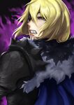  absurdres armor blonde_hair blue_eyes cape dimitri_alexandre_blaiddyd eyepatch fang fire_emblem fire_emblem:_three_houses fuzzy_clothes high_detail highres mothman1930 non-web_source one_eye_covered self-upload shoulder_armor 