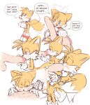  absurd_res anthro balls canid canine fellatio foreskin forurune fox genitals hi_res humanoid_genitalia humanoid_penis male male/male mammal miles_prower oral pectoral_bulge penile penis sega sex simple_background sonic_the_hedgehog_(series) white_background 