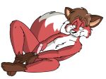  bedroom_eyes canid canine erection fox fur lying male mammal narrowed_eyes on_back red_body red_fur seductive tabbiewolf 