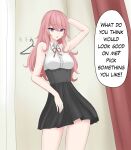  1girl 711pan english_text highres meme_attire original pink_hair virgin_killer_outfit 