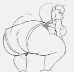  2023 69_(number) anthro berri big_breasts big_butt black_and_white breasts buckteeth butt chipmunk cleavage clothed clothing conker&#039;s_bad_fur_day crouching female footwear fur ground_squirrel hair hi_res huge_butt long_hair looking_at_viewer looking_back looking_down mammal monochrome motion_lines narrowed_eyes nondelismell ponytail presenting presenting_hindquarters rareware rodent sciurid shoes simple_background sketch smile smiling_at_viewer solo teeth thick_thighs twerking wide_hips 