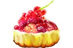  cake cherry commentary_request flamberge666 food food_focus fruit no_humans original raspberry simple_background still_life strawberry strawberry_slice white_background 