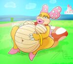  accessory belly_rub big_breasts bow_ribbon breasts castle clothing deep_navel female footwear fungus hair_accessory hair_bow hair_ribbon hand_on_stomach hi_res high_heels huge_belly huge_lips impressed jewelry koopa koopaling lips looking_at_viewer mario_bros mushroom navel necklace nintendo overweight overweight_female pink_bow pink_clothing pink_footwear pink_lips pink_shell pink_shoes pipe red_jewelry red_necklace ribbons ring rumbling_stomach scalie shell shoes sitting sloshing_belly smug solo spread_legs spreading wendy_o._koopa zetamath 