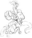  abs animal_genitalia animal_penis anthro antlers beard biceps big_muscles big_penis black_and_white chest_tuft chimera cloven_hooves dipstick_ears discord_(mlp) draconequus equine_genitalia equine_penis facial_hair friendship_is_magic fur furry_(artist) genitals hasbro hooves horn long_neck male monochrome multicolored_ears muscular muscular_anthro muscular_male my_little_pony penis simple_background solo tongue tongue_out tuft vein veiny_penis white_background 