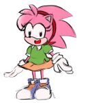  accessory amy_rose anthro bangs bottomwear classic_amy_rose classic_sonic_(universe) clothing eulipotyphlan eyelashes female footwear gloves handwear headband hedgehog hi_res mammal sega shoes skirt smile solo sonic_the_hedgehog_(series) viofsa 