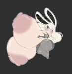  anthro areola big_breasts big_butt blush bonnie_(kendalljt) breasts butt female frown hair hi_res holding_breast huge_breasts huge_thighs hyper hyper_breasts kendalljt lagomorph leporid mammal multicolored_eyes nipples rabbit short_stack simple_background solo thick_thighs white_hair 
