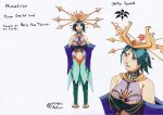  absurd_res asian_mythology clothed clothing deity english_text female goa&#039;uld_(species) green_hair hair hairdress hi_res human humanoid mammal model_sheet mythology phimatiran priest_dress solo solo_focus symbol text white_body white_skin xefino 