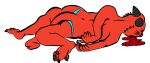  anthro blood bodily_fluids brukin clothing ducktape_lizard_inc family_guy_death_pose kobold lying male overweight solo thong underwear x_eyes 