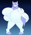  absurd_res alternate_species anthro bat beady_eyes big_breasts big_butt breast_squish breasts butt chest_tuft hi_res huge_breasts huge_butt huge_hips hyper invalid_tag loku looking_at_viewer mammal short_tail squish tail tuft winged_arms wings 