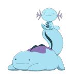  animated animated_gif blush closed_eyes commission commissioner_upload evolutionary_line happy lying no_humans on_stomach pokemon pokemon_(creature) pokemon_on_tail quagsire sitting_on_another&#039;s_tail skeb_commission smile swaying tail tail_wagging taro_(tontaro) white_background wooper 