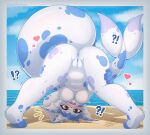  &lt;3 ?! anthro anus areola beach blue_anus blue_areola blue_pussy blush breasts brown_eyes clothing eeveelution female fin frill_(anatomy) generation_1_pokemon genitals head_fin hi_ref hi_res jack-o&#039;_pose leg_grab looking_at_viewer looking_back navel nintendo nipples noxseban nude pokemon pokemon_(species) pose pussy seaside shocked solo swimwear thick_thighs thigh_grab vapor_(vaporwaveon) vaporeon white_body 