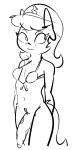  2023 anthro black_and_white bottomless bra breasts clothed clothing crossgender digital_drawing_(artwork) digital_media_(artwork) domestic_cat felid feline felis flaccid ftg_crossgender fti_crossgender genitals gold-white-kott gynomorph hair hi_res intersex katty_katswell mammal monochrome nickelodeon partially_clothed penis simple_background solo standing t.u.f.f._puppy underwear white_background 