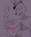  2014 animatronic anthro blush bodily_fluids canid canine clothed clothing cum cum_in_mouth cum_inside cum_string digital_media_(artwork) duo erection eye_patch eyepatchy eyewear five_nights_at_freddy&#039;s fox foxy_(fnaf) fur genital_fluids genitals hat headgear headwear hook hook_hand human human_on_anthro interspecies looking_down machine male male/male mammal mike_schmidt open_mouth penis robot scottgames simple_background teeth topwear unavailable_at_source 