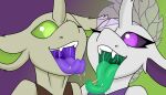  absurd_res arthropod bodily_fluids brother brother_and_sister changeling copycat_(oc) duo elytra eyelashes fan_character fangs female feral forked_tongue friendship_is_magic green_body green_eyes green_sclera green_tongue hasbro hi_res horn male mouth_shot my_little_pony noblebrony317 one_eye_closed open_mouth purple_eyes purple_sclera purple_tongue saliva sharp_teeth sibling sister teeth tongue tongue_out uvula white_body 