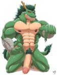  anthro demanding genitals gesture hi_res male manly muscular muscular_male notgonnasuckitself penis pointing pointing_at_penis redarvie shenron solo 