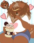  &lt;3 anthro big_breasts bottomwear breasts canid canine canis chubby_female clothed clothing cookie domestic_dog ears_up eating_ice_cream female ferwanwan fluffy food hair hair_over_eyes hi_res huge_breasts juno_(charliecorvinus) livestock_guardian_dog mammal molosser mountain_dog pastoral_dog raised_tail shirt shorts solo spoon_in_mouth tail thick_thighs tibetan_mountain_dog tied_shirt topwear 