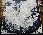  ambysweetdragon avian bir bird drawing feathers feral hybrid ink male mithology owl solo tail_feathers traditional_media_(artwork) wings_of_fire 