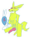  2d_animation animal_genitalia animal_penis animated anthro canid canine canine_genitalia canine_penis canis domestic_dog duo fur genitals green_body green_fur guncht knot lagomorph leporid mammal penis pink_penis rabbit red_nose red_sclera 