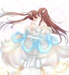  2girls absurdres blush bride bride_(fire_emblem) closed_eyes commission cordelia_(bridal)_(fire_emblem) cordelia_(bridal)_(fire_emblem)_(cosplay) cordelia_(fire_emblem) cosplay dress feather_hair_ornament feathers fire_emblem fire_emblem_awakening fire_emblem_heroes hair_ornament highres incest jewelry kiss kurosawa_karura long_hair mother_and_daughter multiple_girls necklace official_alternate_costume pearl_necklace red_hair severa_(fire_emblem) skeb_commission twintails wedding_dress white_dress wife_and_wife yuri 