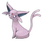  2004 alpha_channel ambiguous_gender blue_body butt cheek_tuft eeveelution espeon facial_tuft feral forehead_gem forked_tail fur generation_2_pokemon hi_res ken_sugimori looking_at_viewer mammal nintendo official_art pink_body pink_fur pokemon pokemon_(species) purple_sclera quadruped simple_background sitting solo tail transparent_background tuft unusual_anatomy unusual_tail white_eyes 