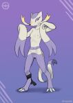  absurd_res anthro areola biped breasts female generation_5_pokemon genitals hi_res mienshao navel nintendo nipples pokemon pokemon_(species) purple_background purple_body pussy red_eyes sealer4258 simple_background small_breasts smile solo white_body 