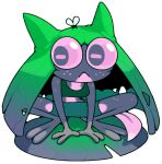  2023 2_toes alpha_channel amphibian demon discount-supervillain feet female frog frog_demon horizontal_pupils horn lily_pad plant pupils simple_background solo toes transparent_background wide_eyed 