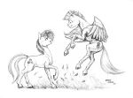  2014 baron_engel cutie_mark equid equine flying fur goldfur&#039;s_cogsverse greyscale hair hasbro hooves horn lavender_dreams mammal monochrome my_little_pony outside pegasus sketch spread_wings tail unicorn unicorn_horn whirring_cogs wings 