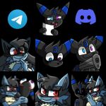  absurd_res anthro asphyxiation blush choking confusion conniethewolf discord_(app) duo eeveelution female feral generation_2_pokemon generation_4_pokemon gun hi_res humor lucario male meme milla_noura nintendo pokemon pokemon_(species) ranged_weapon scary_face smug_face supreme_noura telegram_sticker umbreon weapon 