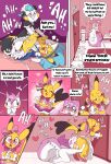  absurd_res anthro clothed clothing comic dialogue english_text female female/female fuf fur generation_1_pokemon generation_4_pokemon genitals hi_res nintendo pachirisu pikachu pokemon pokemon_(species) pussy text white_body white_fur yellow_body yellow_fur 