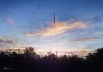  cloud commentary_request dusk forest fracoco highres nature no_humans original outdoors power_lines rain scenery signature sky utility_pole 