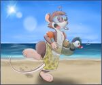  anthro beach clothed clothing diaper flotation_device hi_res inflatable inner_tube male mammal mouse murid murine rodent seaside solo swimming_trunks swimwear wearing_diaper zenfetcher 