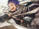  1boy black_gloves boku_no_hero_academia commentary_request gloves male_focus open_mouth purple_eyes purple_hair scarf shinsou_hitoshi short_hair solo teeth tonbanlove twitter_username 