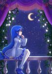  absurdres blue_hair fushigiboshi_no_futago_hime green_eyes highres moon night non-web_source rein_(futagohime) shein 