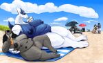  alligator alligatorid anthro beach beach_towel beach_umbrella big_breasts blizzard_entertainment blue_body blue_eyes breasts canid canine christmas crocodilian day doctordj drinking duo female female/female fernier fur generation_2_pokemon glass grey_body grey_fur hi_res holidays huge_breasts legendary_pokemon lugia mammal multi_nipple nintendo nipple_piercing nipples nude obese obese_anthro obese_female olivia_(doctordj) overweight overweight_anthro overweight_female piercing pokemon pokemon_(species) reclining reptile sand scalie seaside smile tempest_(xsomeonex) thick_thighs towel warcraft were werecanid werecanine werewolf wet white_body worgen 