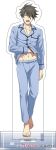  1boy ahoge akuno_hideo barefoot breast_pocket feet full_body hand_under_clothes hand_under_shirt idolmaster idolmaster_side-m male_focus navel official_art open_mouth pajamas pants pocket shirt toenails toes 