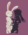  absurd_res anthro balls blush bodily_fluids crouching cum cum_on_balls cum_on_body duo ejaculation eyes_closed frottage genital_fluids genitals hi_res lagomorph leporid male male/male mammal max_(sam_and_max) nipples nude outtabellets penis rabbit sam_and_max sex sex_toy sharp_teeth teeth 