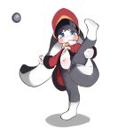  absurd_res anthro black_body blue_eyes clothed clothing convenient_censorship cupdonut female hat headgear headwear hi_res lagomorph leg_grab leporid long_ears looking_at_viewer mammal multicolored_body pom-pom_(honkai_star_rail) presenting rabbit raised_leg smile solo white_body 