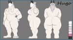  absurd_res alternate_version_at_source anthro big_butt butt fuzzylynx hair hi_res horn invalid_tag male mask monster ponytail solo thick_thighs 