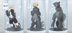  anthro biped canid canine canis chamber changed_(video_game) crystal_wolf_(changed) floating goo_transformation hi_res human human_to_anthro male mammal memory_loss solo species_transformation transformation wolf wolferion 
