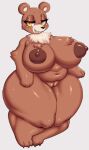  anthro areola bear big_breasts blush breasts curvy_figure female fur genitals hi_res looking_at_viewer mammal mrsk nipples nude pussy simple_background smile solo voluptuous white_background wide_hips 