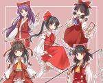  :d ascot bare_shoulders black_eyes black_hair blue_ascot bobby_socks bow closed_mouth commentary_request detached_sleeves embodiment_of_scarlet_devil frilled_ascot frilled_hair_tubes frilled_sleeves frills full_body gohei hair_bow hair_tubes hakurei_reimu hakurei_reimu_(pc-98) happy headband highly_responsive_to_prayers holding holding_gohei japanese_flag_print long_hair long_sleeves medium_hair multiple_persona ofuda paw_print ponytail purple_eyes purple_hair red_bow red_skirt red_vest reimu_tyuki ribbon-trimmed_sleeves ribbon_trim short_hair sidelocks skirt skirt_set smile socks subterranean_animism touhou touhou_(pc-98) touhou_sangetsusei unfinished_dream_of_all_living_ghost upper_body vest white_sleeves white_socks wily_beast_and_weakest_creature yellow_ascot yellow_bow 