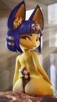  3d_(artwork) animal_crossing ankha_(animal_crossing) anthro big_butt big_penis blender_(software) blue_hair butt digital_media_(artwork) domestic_cat duo faceless_character faceless_male felid feline felis female first_person_view genitals hair hi_res hot_dogging human human_on_anthro humanoid_genitalia humanoid_penis interspecies larger_male looking_at_viewer looking_back looking_back_at_viewer male male/female male_on_anthro male_pov mammal markings navel nintendo nude penis sashacakes sex short_stack size_difference smaller_female solo_focus striped_markings striped_tail stripes tail tail_around_penis tail_fetish tail_markings tail_play tail_sex tailjob tan_body tan_skin wide_hips yellow_body 